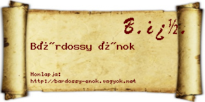 Bárdossy Énok névjegykártya